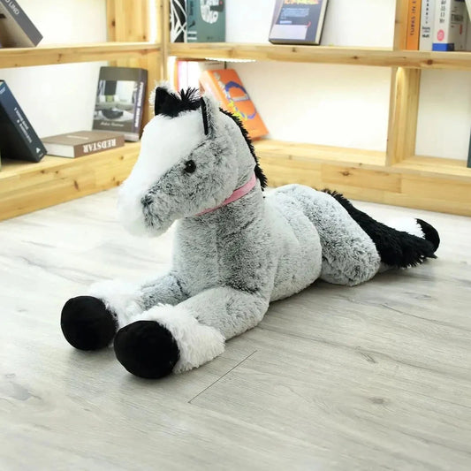 Giant Fluffy Brown Gray Horse Plushie — image 1