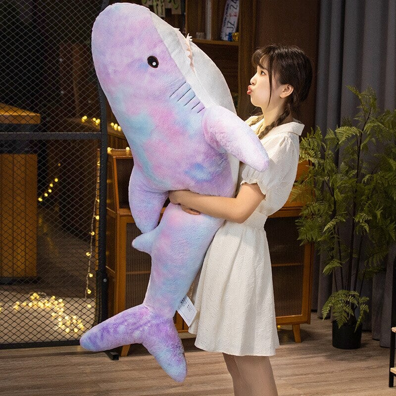Giant Fuzzy Galaxy Shark Plushies — image 12
