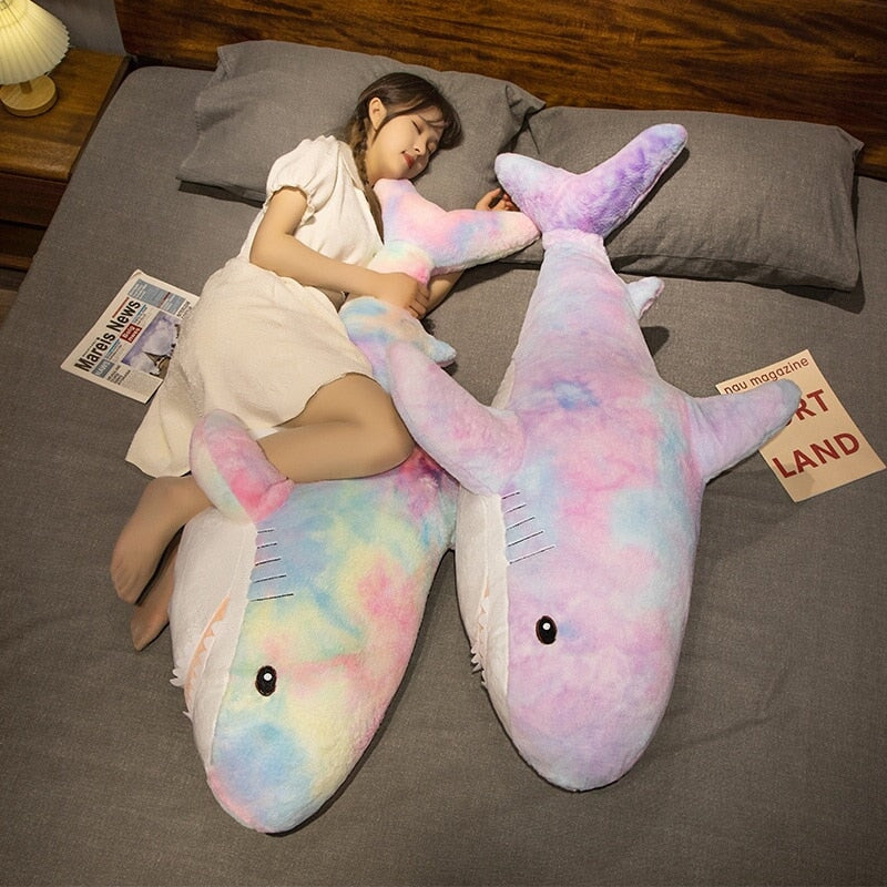 Giant Fuzzy Galaxy Shark Plushies — image 2