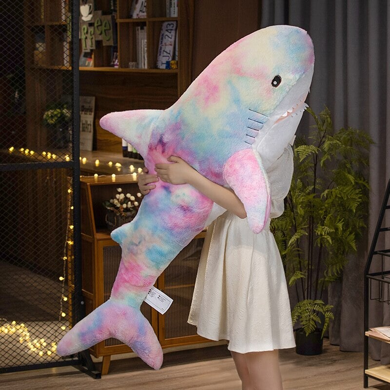 Giant Fuzzy Galaxy Shark Plushies — image 9