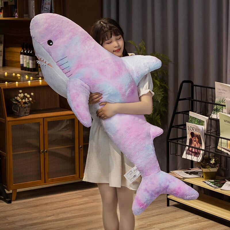 Giant Fuzzy Galaxy Shark Plushies — image 11