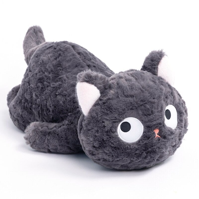 Jiji the Fluffy Black Cat Plushie Laying Down — image 4