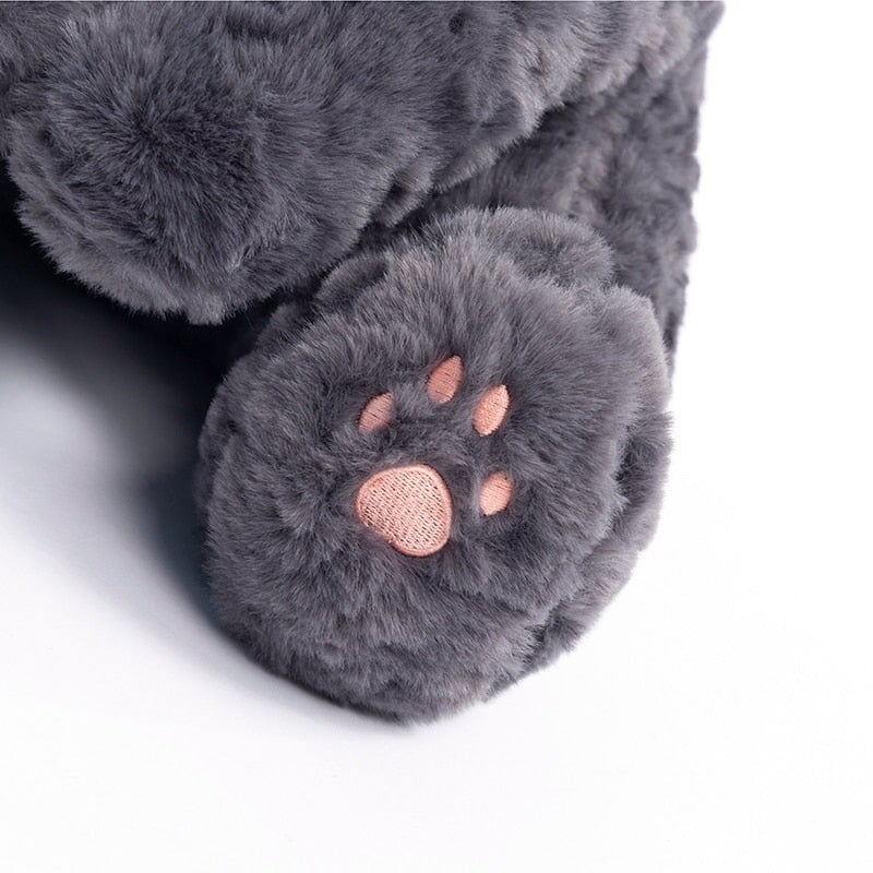 Jiji the Fluffy Black Cat Plushie Laying Down — image 8