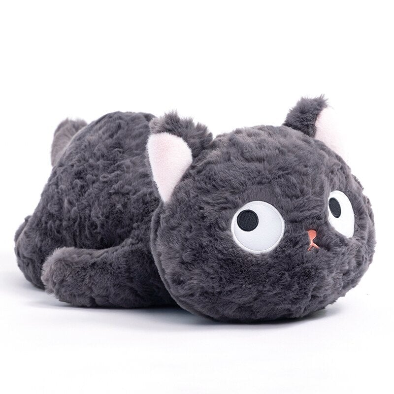 Jiji the Fluffy Black Cat Plushie Laying Down — image 5