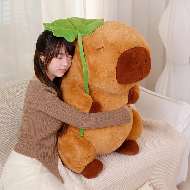 Kawaii Capybara Plushie Holding Leaf — image 12