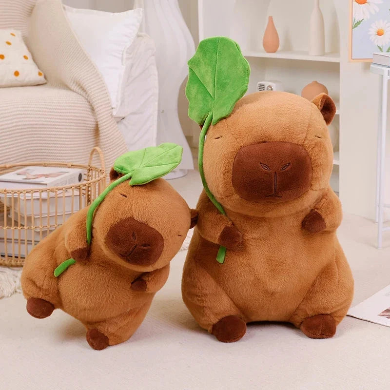 Kawaii Capybara Plushie Holding Leaf — image 7