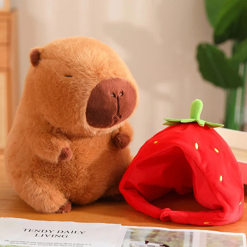 Kawaii Capybara with Strawberry Hat Plushie — image 11