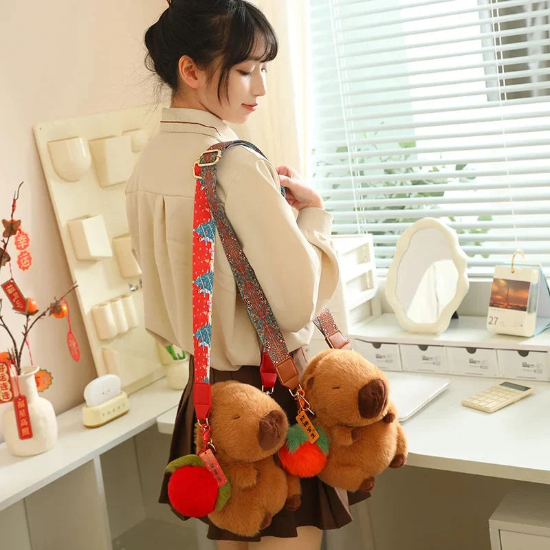 Kawaii Fluffy Capybara Plushies with Strap — image 14