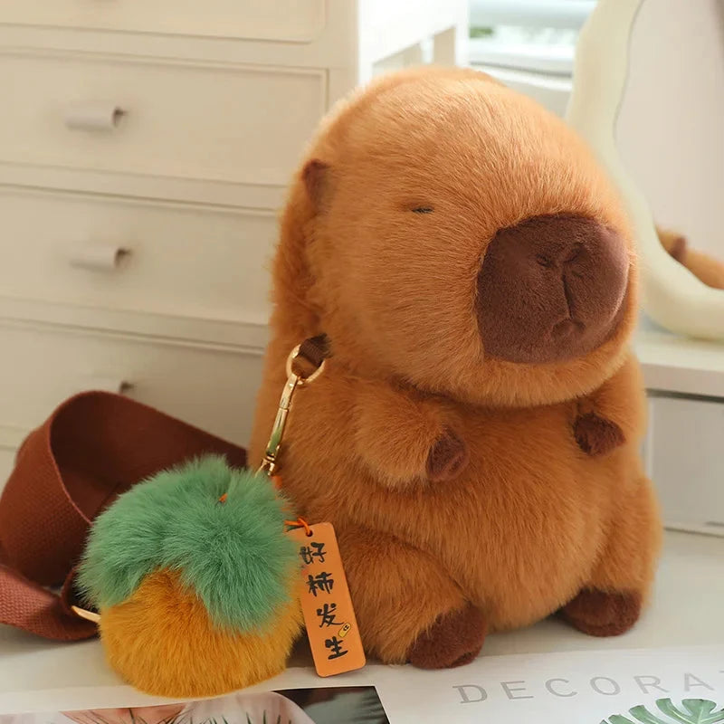 Kawaii Fluffy Capybara Plushies with Strap — image 7