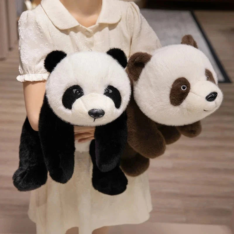 Kawaii Fuzzy Black Brown Panda Plushies — image 2