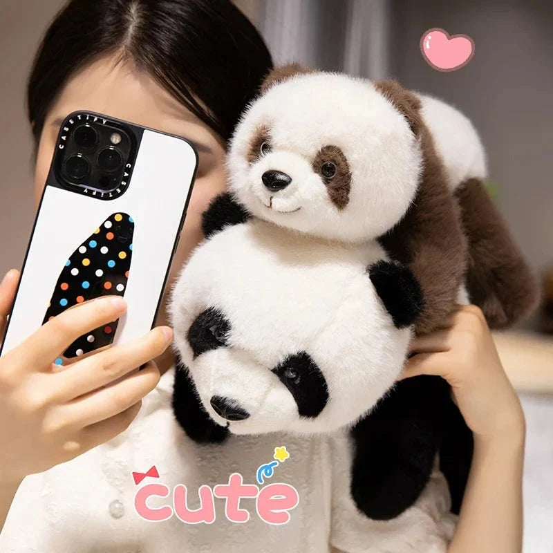 Kawaii Fuzzy Black Brown Panda Plushies — image 6