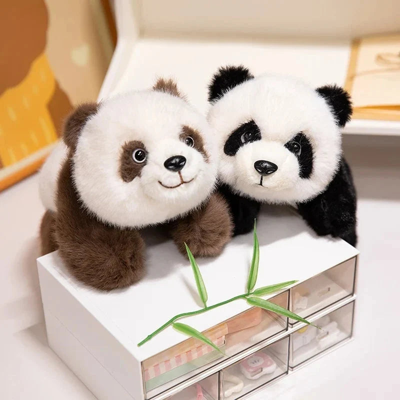 Kawaii Fuzzy Black Brown Panda Plushies — image 8