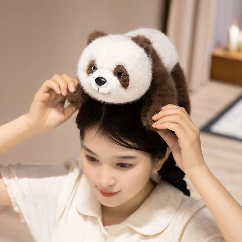 Kawaii Fuzzy Black Brown Panda Plushies — image 17