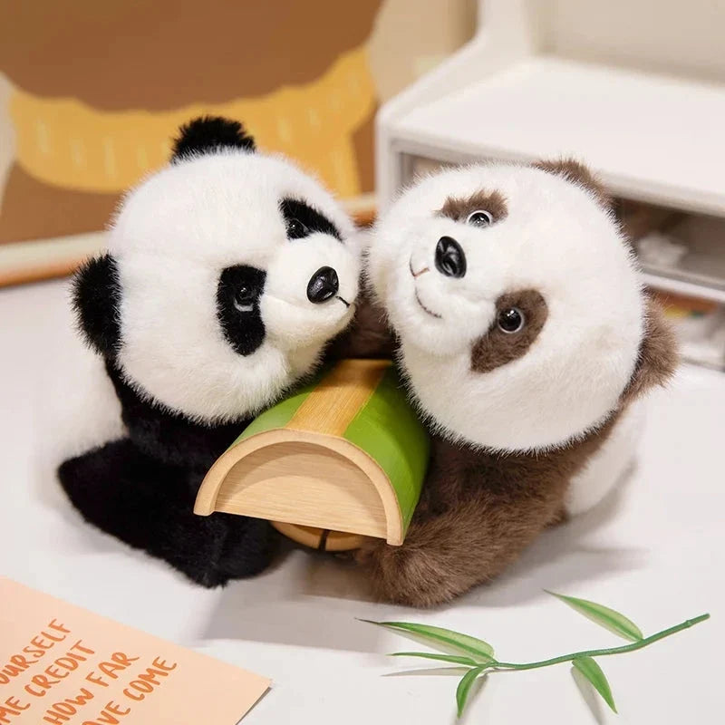 Kawaii Fuzzy Black Brown Panda Plushies — image 15