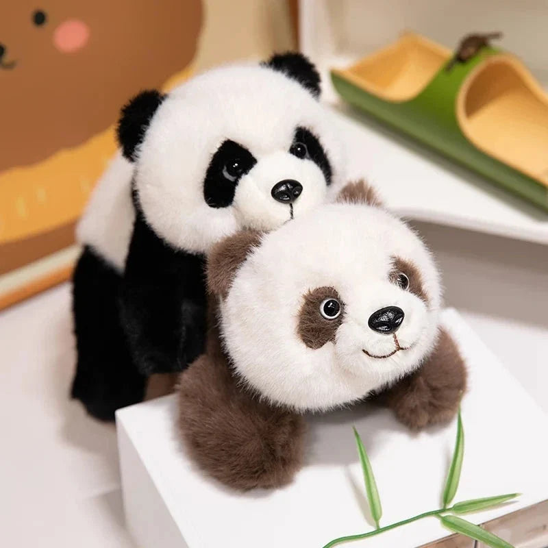 Kawaii Fuzzy Black Brown Panda Plushies — image 10