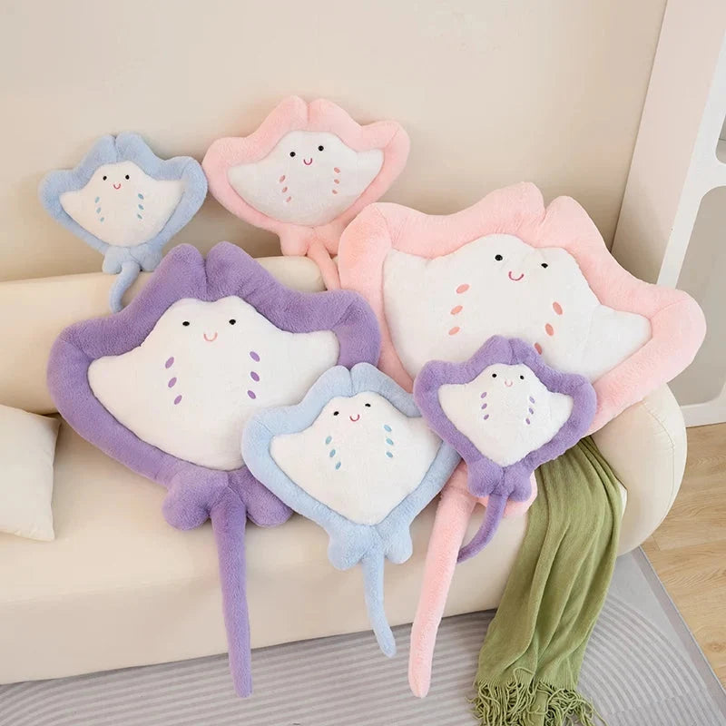 Kawaii Pastel Fluffy Stingray Plushies — image 2