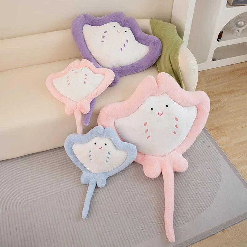 Kawaii Pastel Fluffy Stingray Plushies — image 3