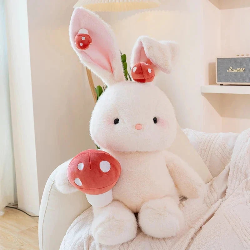 Kawaii White Bunny Mushroom Plushie — image 1