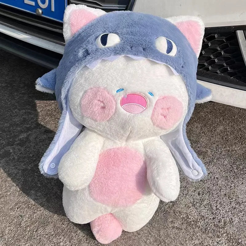 Kawaii White Cat Shark Hat Plushie — image 5
