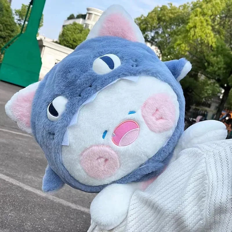 Kawaii White Cat Shark Hat Plushie — image 3