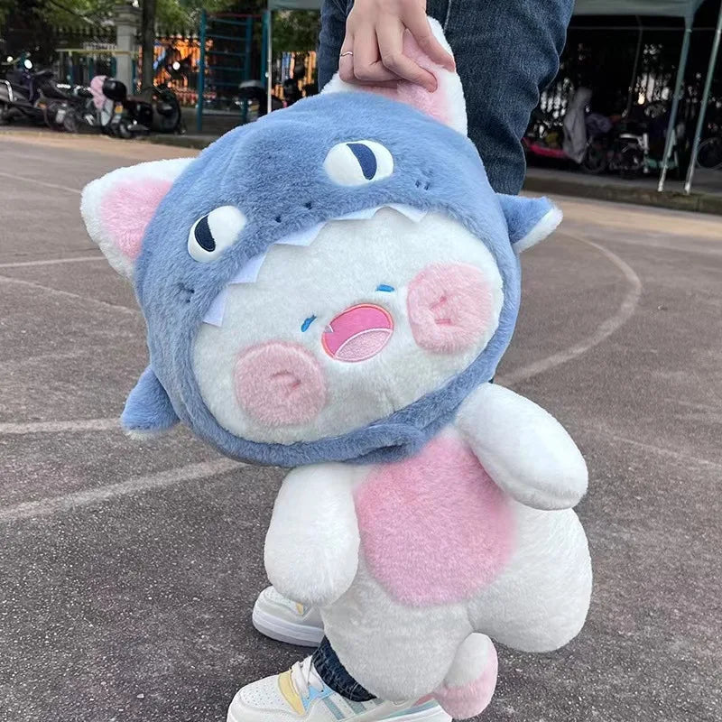 Kawaii White Cat Shark Hat Plushie — image 4