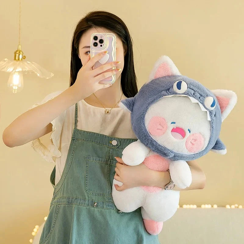 Kawaii White Cat Shark Hat Plushie — image 10