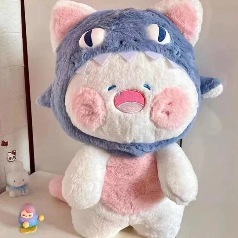 Kawaii White Cat Shark Hat Plushie — image 12