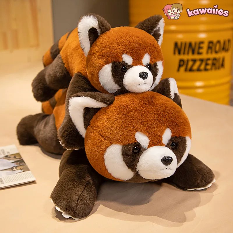 Laying Fluffy Red Panda Lifelike Plushie — image 6