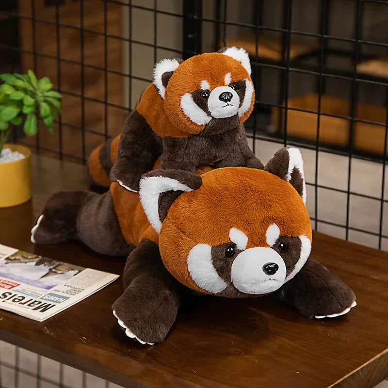 Laying Fluffy Red Panda Lifelike Plushie — image 7