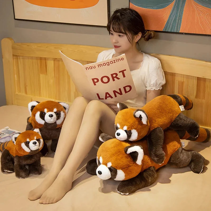 Laying Fluffy Red Panda Lifelike Plushie — image 4
