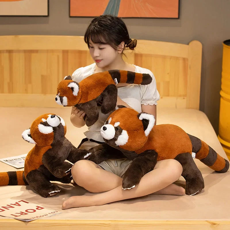 Laying Fluffy Red Panda Lifelike Plushie — image 5