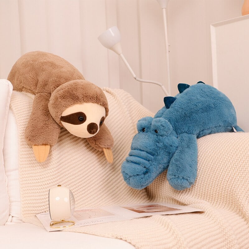 Laying Sloth and Fox Raccoon Crocodile Plushie Friends — image 10