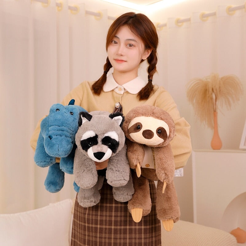 Laying Sloth and Fox Raccoon Crocodile Plushie Friends — image 6