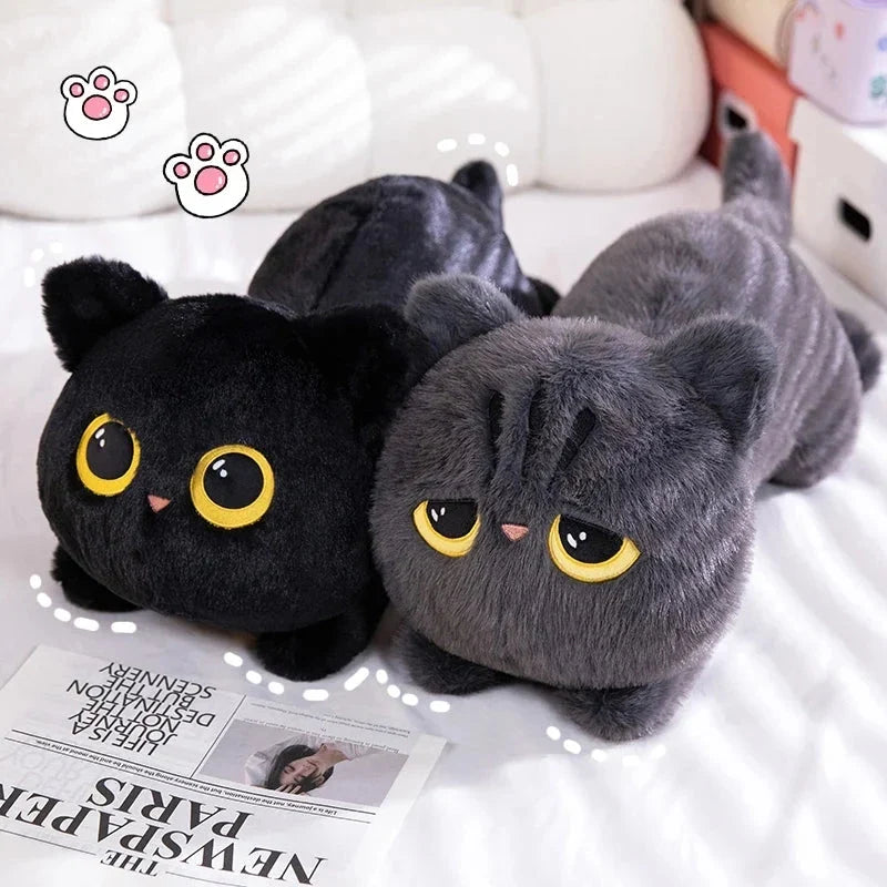 Long Giant Black Gray Fluffy Cat Plushies — image 4