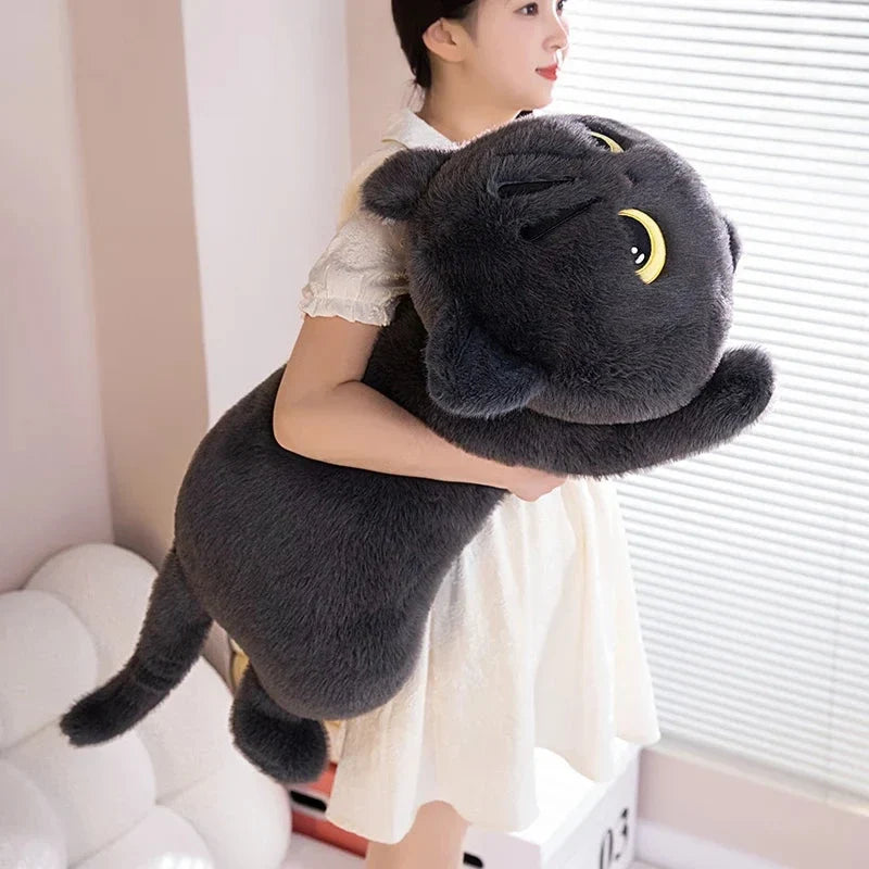 Long Giant Black Gray Fluffy Cat Plushies — image 5