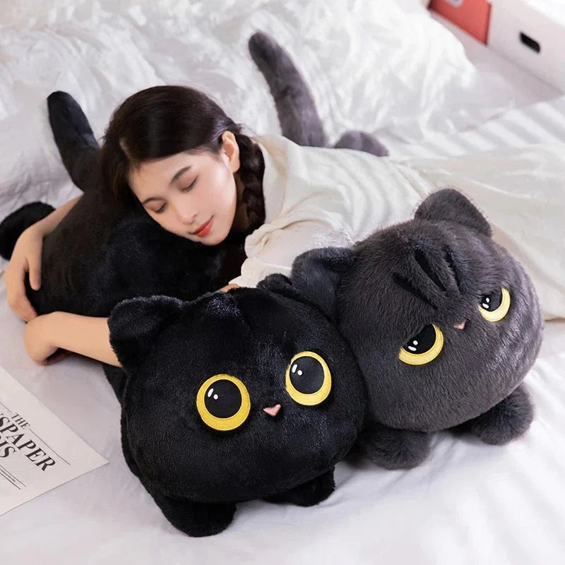 Long Giant Black Gray Fluffy Cat Plushies — image 11