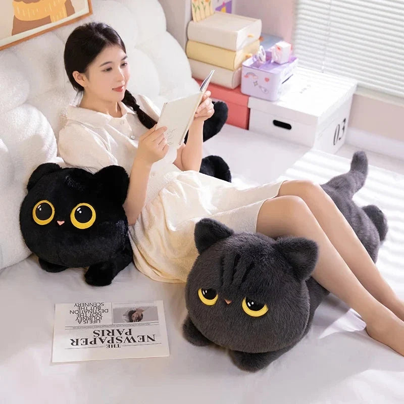 Long Giant Black Gray Fluffy Cat Plushies — image 8