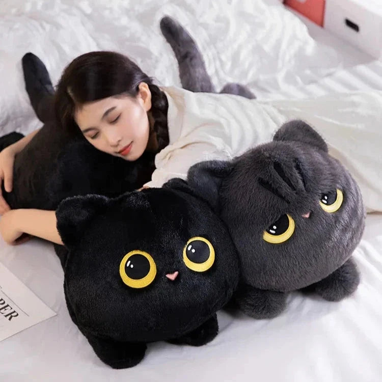 Long Giant Black Gray Fluffy Cat Plushies — image 2