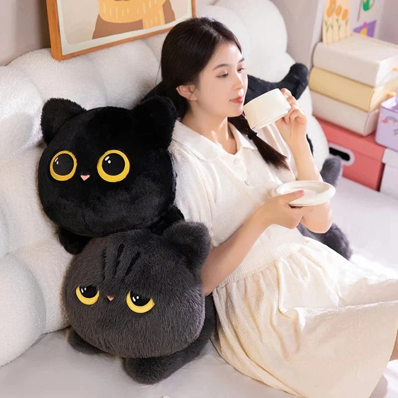 Long Giant Black Gray Fluffy Cat Plushies — image 10