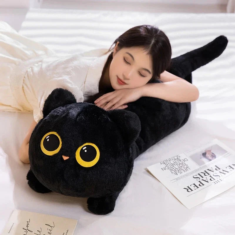 Long Giant Black Gray Fluffy Cat Plushies — image 9