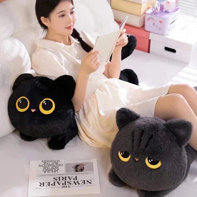 Long Giant Black Gray Fluffy Cat Plushies — image 15