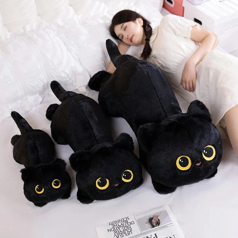 Long Giant Black Gray Fluffy Cat Plushies — image 3