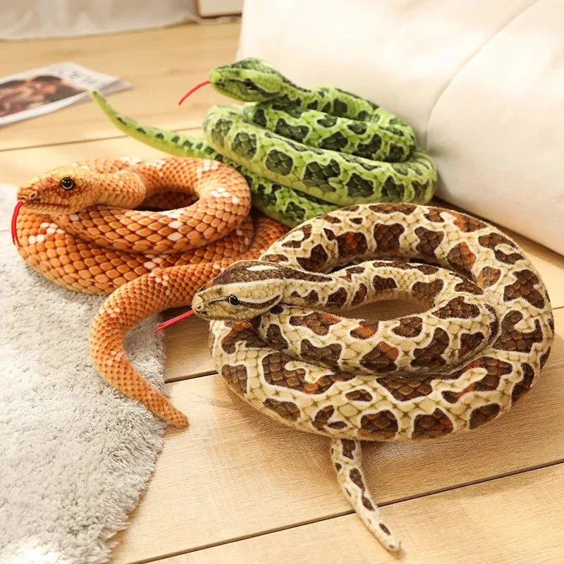 Long Realistic Brown Green Orange Snake Plushies — image 13