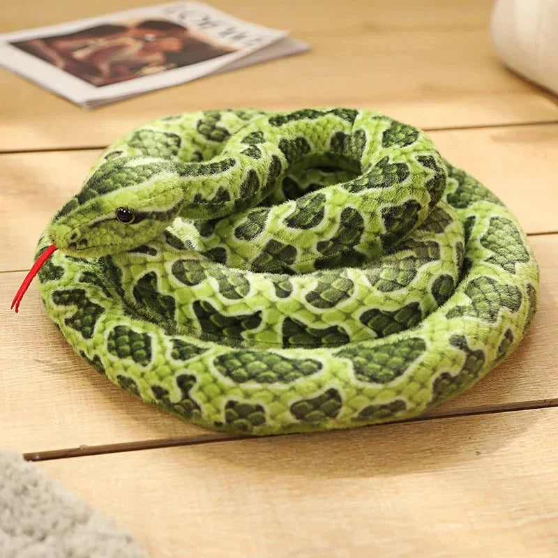 Long Realistic Brown Green Orange Snake Plushies — image 10