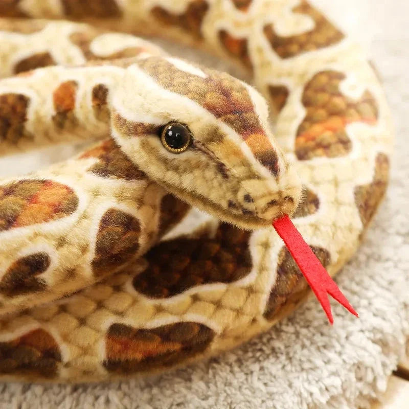 Long Realistic Brown Green Orange Snake Plushies — image 12