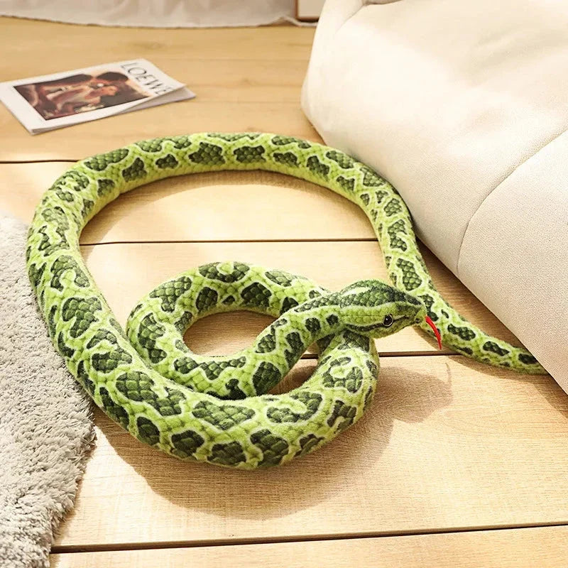 Long Realistic Brown Green Orange Snake Plushies — image 8