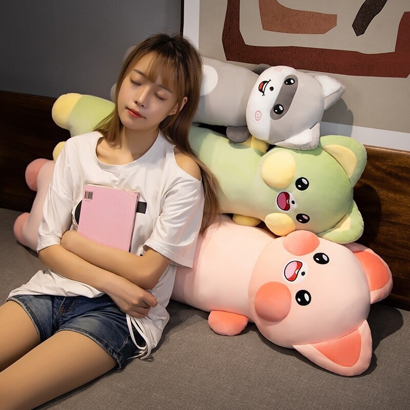 Long Snuggly Cat and Raccoon Plushies — image 16