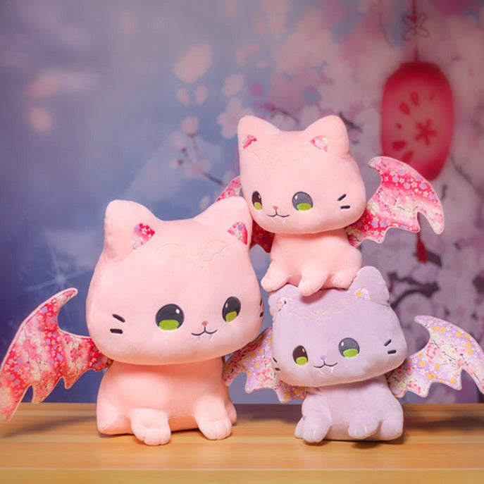 Luna & Solis the Kawaii Sakura Cats with Wings Plushies — image 2