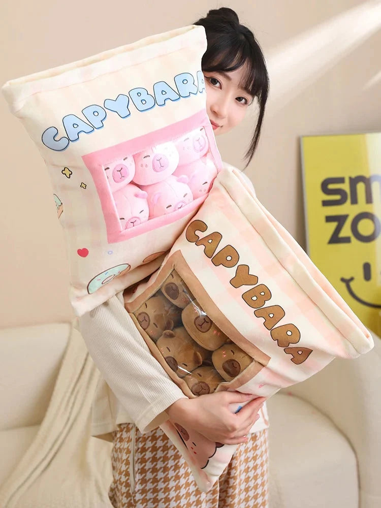 Pink Brown Capybara Candy Bag Plushies — image 9
