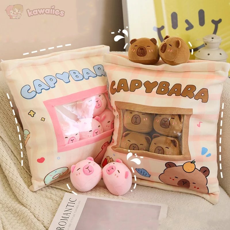 Pink Brown Capybara Candy Bag Plushies — image 6